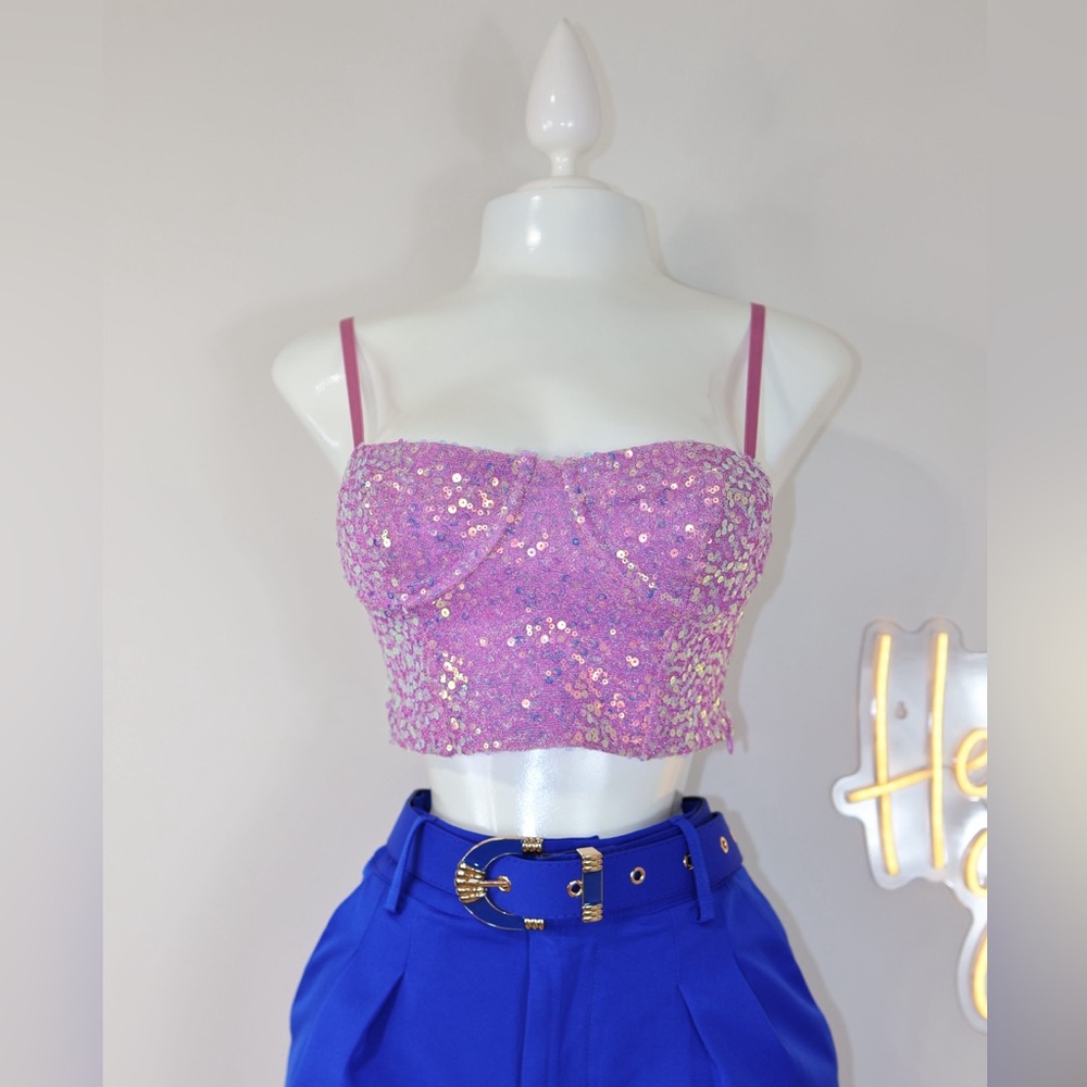 Sequin crop top